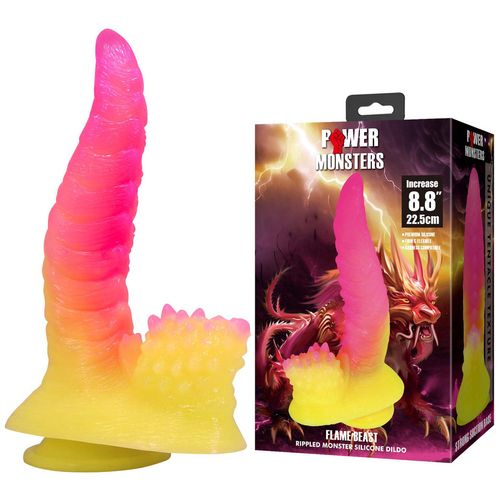 Monster Dildo Flamebeast Ze Stymulatorem Łechtaczki Power Monsters 22,5 Cm na Arena.pl