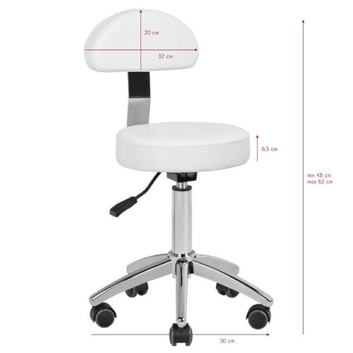 Taboret kosmetyczny AM-304 biały na Arena.pl