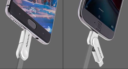 KABEL ŁADOWARKA MICRO USB TYP C USB-C 2W1 PŁASKI na Arena.pl