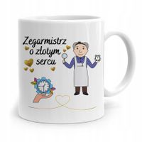 Kubek Prezent Dla Zegarmistrza O Złotym Sercu Z Nadrukiem Ze Zdjęciem