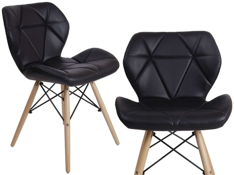 Krzesło tapicerowane MURET - czarny zdjęcie 3