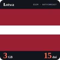 Karta eSIM Internet Łotwa 3 GB na 15 dni - bez rejestracji