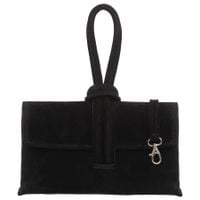 VERA PELLE torebka damska zamszowa listonoszka z paskiem V678 czarna