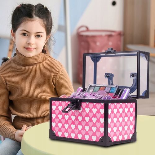 KUFEREK KOSMETYKÓW Zestaw do MAKIJAŻU I PAZNOKCI DLA DZIEWCZYNKI DOMOWE SPA na Arena.pl