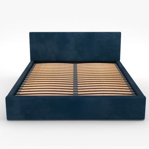 ŁÓŻKO TAPICEROWANE 140x200 ŁÓŻKO PODWÓJNE Z POJEMNIKIEM GRANATOWE na Arena.pl