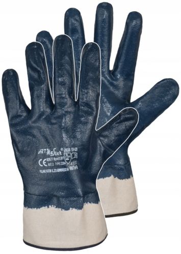 GRUBE rękawice robocze NITRYLOWE OLEJOODPORNE WODOODPORNE BHP 12 PAR r. 10 na Arena.pl