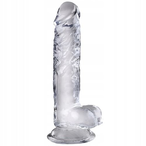 Elastyczny Penis Żelowy Dildo z Jądrami Przyssawka na Arena.pl