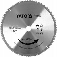 YATO TARCZA PIŁA TARCZOWA WIDIOWA DO CIĘCIA DREWNA 315X96TX30MM YT-60795