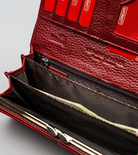 podłużny, lakierowany portfel damski ze skóry naturalnej - lorenti na Arena.pl