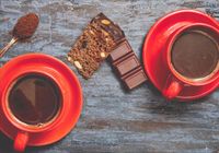 Fototapeta czekolada czerwone filiżanki 200x130