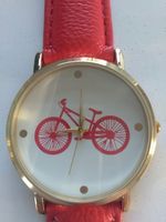 Zegarek na rękę rower czerwony pasek prezent