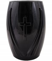 Wazon nagrobny niski nagrobkowy na nagrobek czarny 22cm