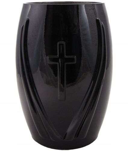 Wazon nagrobny niski nagrobkowy na nagrobek czarny 22cm na Arena.pl