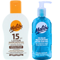 Malibu Wodoodporny Balsam SPF15 200ml + Żel Po Opalaniu 200ml