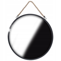 Lustro KOŁO ścienne okrągłe czarne w metalowej ramie na ścianę LOFT 41 cm