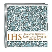 pudełko na pieniądze kwadrat KOMUNIA - od BABCI - Ażur 3308A-KOM2N-B