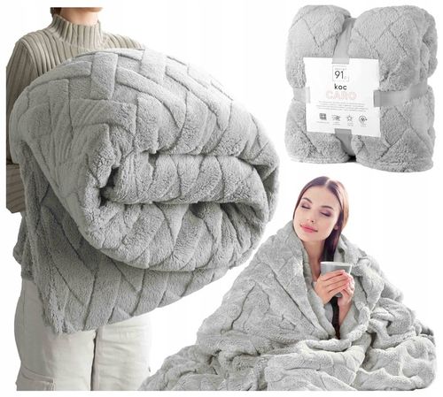 Bardzo GRUBY Koc Narzuta na Łóżko 170x210 PUSZYSTY Miękki Ciepły PREMIUM na Arena.pl