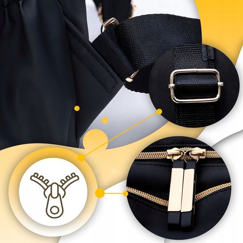 PLECAK DAMSKI MIEJSKI CZARNY POJEMNY DAMSKA TORBA NA RAMIĘ DO PRACY SZKOŁY na Arena.pl