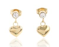 Kolczyki na sztyfcie stal nierdzewna serce