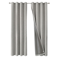 Zasłony Zaciemniające Termoizolacyjne Lniane Szare 2 szt 117 x 137 cm
