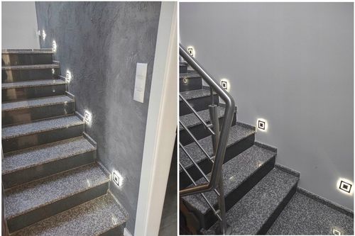 LAMPKA NA SCHODY LED 230V oprawa oświetlenie schodowe SREBRNA ZIMNA 6000k na Arena.pl