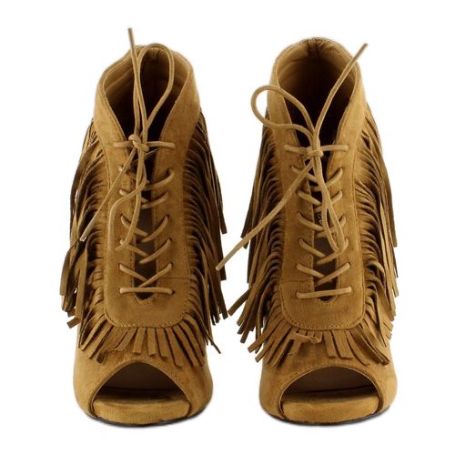 Sznurowane botki open styl boho 11015 Camel r.41 na Arena.pl