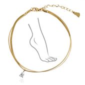 bransoletka na stopę stal chirurgiczna pozłacana 14k złotem bst1536