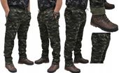 OCIEPLANE BOJÓWKI DRESOWE MORO CAMO 4 KIESZENIE roz. L PROSTA NOGAWKA