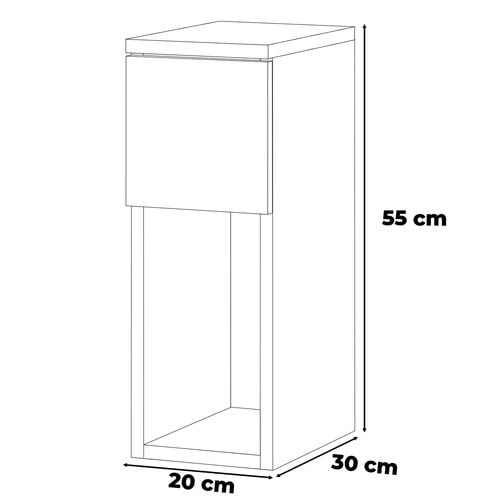 szafka nocna wąska stolik pojemna z szufladą do sypialni 20cm dąb wenge na Arena.pl