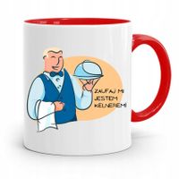 Dla Kelnera Kubek Czerwony Zaufaj Jestem Kelnerem Z Nadrukiem Ze Zdjęciem