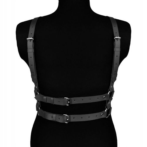 Czarna skórzana uprząż na ciało Karess Salma na Arena.pl