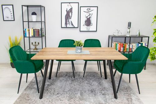 Krzesło LUGO - aksamit zielony / nogi czarne x 2 na Arena.pl