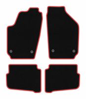 Dywaniki welurowe CARLUX-RED do Seat Ibiza III 6L, czarne/czerwone