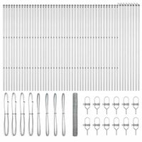 Ogrodzenie z słupkami Srebrny 1.4 x 100 m Stal pokryta PCV