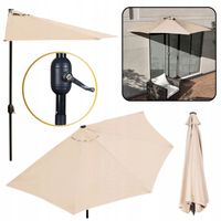 PARASOL ogrodowy DUŻY z korbą PÓŁparasol BALKONOWY na balkon taras 270 cm