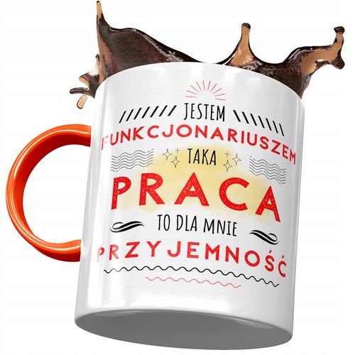 Kubek Pomarańczowy Dla Funkcjonariusza Na Prezent Z Nadrukiem Ze Zdjęciem na Arena.pl