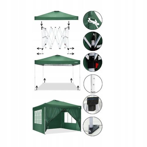 PAWILON OGRODOWY EKSPRESOWY NAMIOT HANDLOWY 3x3m AUTOMATYCZNY + 4 na Arena.pl