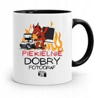 Kubek Czarny Dla Fotografa Piekielnie Dobry Z Nadrukiem Ze Zdjęciem