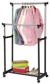 WIESZAK PODWÓJNY PODŁOGOWY STOJĄCY NA KÓŁKACH na UBRANIA SZAFA GARDERO