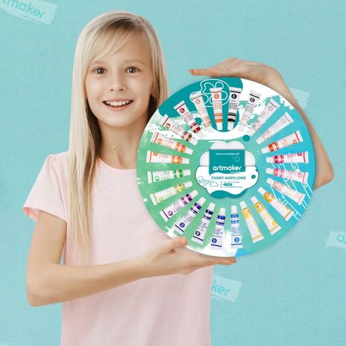 Farby Akrylowe Akryle Farbki Do Malowania 24 szt 12 ml Paletka Zestaw Farb na Arena.pl