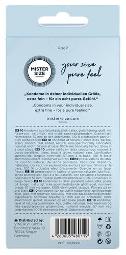 dopasowane prezerwatywy mister size 57 mm 10szt na Arena.pl