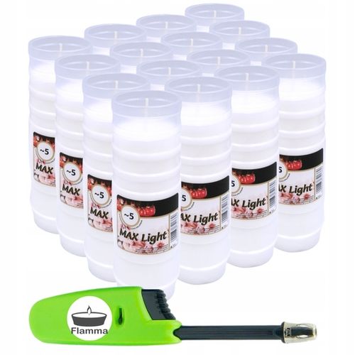 Wkłady do zniczy Znicze olejowe Całoroczne 5 dni 120h Max Light 16szt na Arena.pl