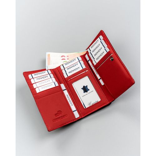 lakierowany portfel damski ze skóry naturalnej i ekologicznej w czerwonym na Arena.pl