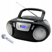 Radio FM odtwarzacz CD BOOMBOX efekty świetlne disco MIKROFON karaoke USB