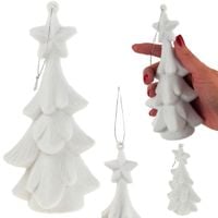 tg61460-1 choinka biała figurka zawieszka flokowana pluszowa bombka