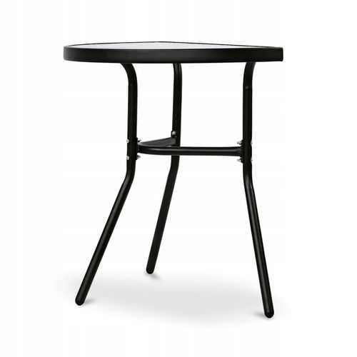 Stolik Metalowy Półokrągły ze Szklanym Blatem Hartowanym do Balkonu Taras na Arena.pl