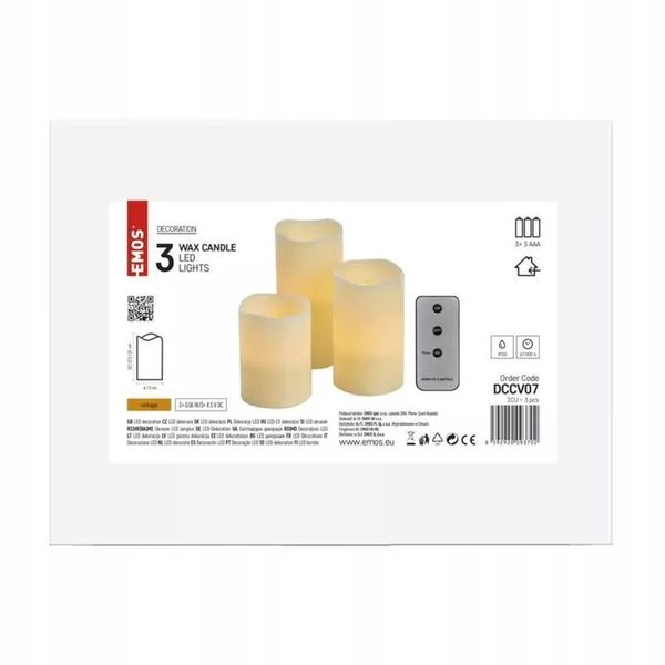 Świeczki LED okrągłe 9xAAA VNT timer pilot 3szt zdjęcie 8