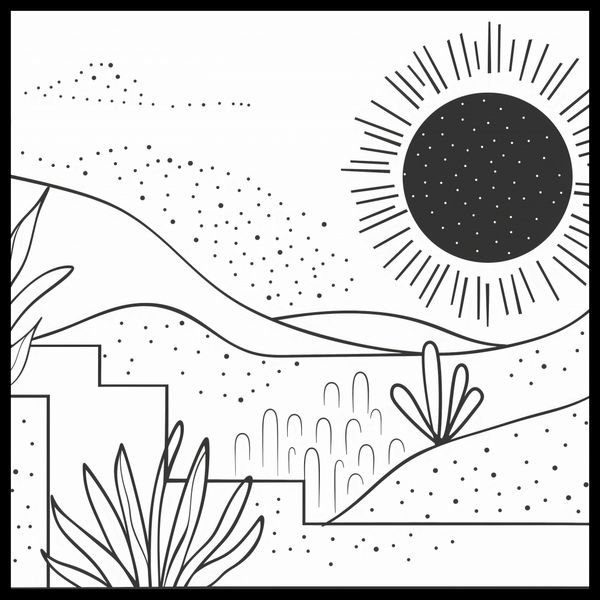 Plakat 80x80cm Linearny Pejzaż zdjęcie 2