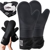 Rękawice Kuchenne Grillowe Stek Bzdur Silikonowe Żaroodporne Długie 2szt