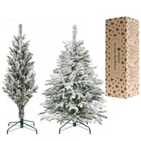 Choinka sztuczna 120 cm świerk kaukaski ośnieżony jak żywy, nowoczesny, ze stojakiem